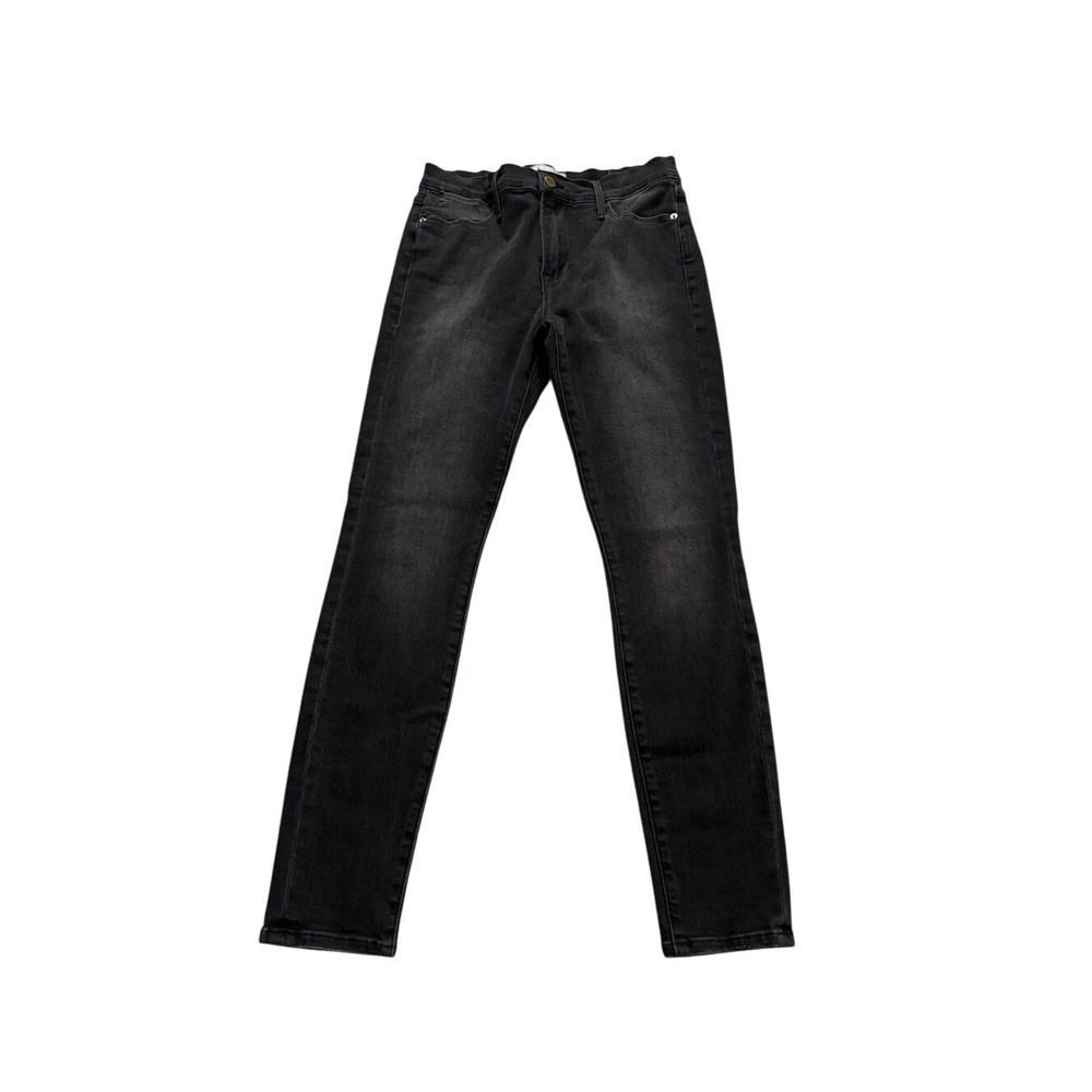 FRAME Le High Skinny Black Wash Denim Jeans 27 Quiet Luxury Closet Staple Model